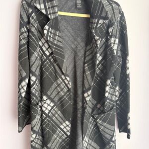 Plaid Women's Jacket in Black and Gray